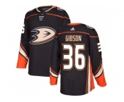Men Adidas Anaheim Ducks #36 John Gibson Black Home Authentic Stitched NHL Jersey