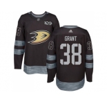 Men Adidas Anaheim Ducks #38 Derek Grant Black 1917-2017 100th Anniversary Stitched NHL Jersey