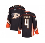 Men Adidas Anaheim Ducks #4 Cam Fowler Black Home Authentic Stitched NHL Jerse