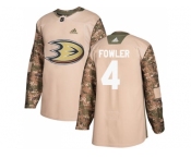 Men Adidas Anaheim Ducks #4 Cam Fowler Camo Authentic 2017 Veterans Day Youth Stitched NHL Jersey