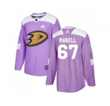 Men Adidas Anaheim Ducks #67 Rickard Rakell Purple Authentic Fights Cancer Stitched NHL Jersey