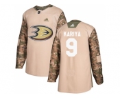 Men Adidas Anaheim Ducks #9 Paul Kariya Camo Authentic 2017 Veterans Day Stitched NHL Jersey
