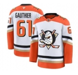 Men'S Anaheim Ducks #61 Cutter Gauthier Fanatics Branded Away White Premium Stitched Jersey