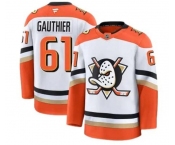 Men'S Anaheim Ducks #61 Cutter Gauthier Fanatics Branded Away White Premium Stitched Jersey