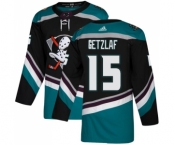 Men's Adidas Anaheim Ducks #15 Ryan Getzlaf Premier Black Teal Alternate NHL Jersey