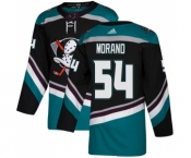 Men's Adidas Anaheim Ducks #54 Antoine Morand Premier Black-Teal Alternate NHL Jersey