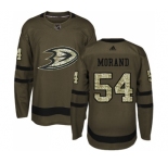 Men's Adidas Anaheim Ducks #54 Antoine Morand Premier Green Salute to Service NHL Jersey