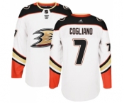 Men's Adidas Anaheim Ducks #7 Andrew Cogliano Authentic White Away NHL Jersey