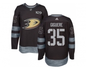Men's Anaheim Ducks #35 Jean-Sebastien Giguere Black 1917-2017 100th Anniversary Stitched NHL Jersey