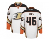 Men's Reebok Anaheim Ducks #46 Max Jones Authentic White Away NHL Jersey