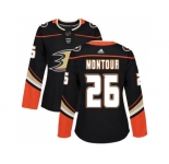 Women Adidas Anaheim Ducks #26 Brandon Montour Black Home Authentic Stitched NHL Jersey