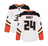 Women Anaheim Ducks #24 Carter Rowney Authentic White Away Hockey Jersey