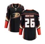 Women Anaheim Ducks #26 Brandon Montour Fanatics Branded Black Home Breakaway Hockey Jersey