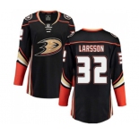 Women Anaheim Ducks #32 Jacob Larsson Authentic Black Home Fanatics Branded Breakaway Hockey Jersey