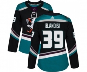 Women Anaheim Ducks #39 Joseph Blandisi Authentic Black Teal Alternate Hockey Jersey