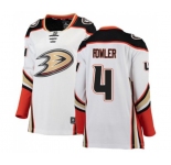 Women Anaheim Ducks #4 Cam Fowler Authentic White Away Fanatics Branded Breakaway Hockey Jersey