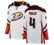 Women Anaheim Ducks #4 Cam Fowler Authentic White Away Fanatics Branded Breakaway Hockey Jersey