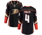 Women Anaheim Ducks #4 Cam Fowler Fanatics Branded Black Home Breakaway Hockey Jersey