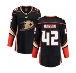 Women Anaheim Ducks #42 Josh Manson Fanatics Branded Black Home Breakaway Hockey Jersey