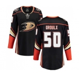 Women Anaheim Ducks #50 Benoit-Olivier Groulx Authentic Black Home Fanatics Branded Breakaway Hockey Jersey