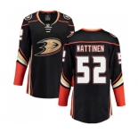 Women Anaheim Ducks #52 Julius Nattinen Fanatics Branded Black Home Breakaway Hockey Jersey