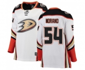 Women Anaheim Ducks #54 Antoine Morand Authentic White Away Fanatics Branded Breakaway Hockey Jersey