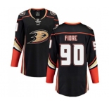 Women Anaheim Ducks #90 Giovanni Fiore Fanatics Branded Black Home Breakaway Hockey Jersey