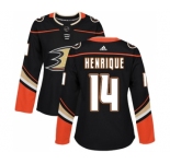 Women's Adidas Anaheim Ducks #14 Adam Henrique Authentic Black Home NHL Jersey