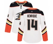 Women's Adidas Anaheim Ducks #14 Adam Henrique Authentic White Away NHL Jersey