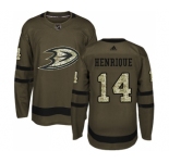 Youth Adidas Anaheim Ducks #14 Adam Henrique Authentic Green Salute to Service NHL Jersey