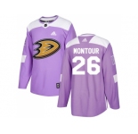 Youth Adidas Anaheim Ducks #26 Brandon Montour Purple Authentic Fights Cancer Stitched NHL Jersey