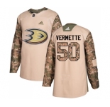 Youth Adidas Anaheim Ducks #50 Antoine Vermette Authentic Camo Veterans Day Practice NHL Jersey