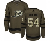 Youth Adidas Anaheim Ducks #54 Antoine Morand Premier Green Salute to Service NHL Jersey