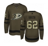 Youth Adidas Anaheim Ducks #62 Andrej Sustr Authentic Green Salute to Service NHL Jersey