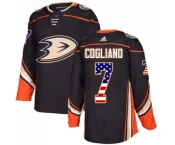 Youth Adidas Anaheim Ducks #7 Andrew Cogliano Authentic Black USA Flag Fashion NHL Jersey