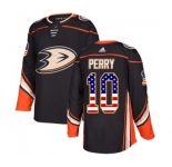 Youth Anaheim Ducks #10 Corey Perry Authentic Black USA Flag Fashion Hockey Jersey