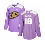Youth Anaheim Ducks #18 Patrick Eaves Authentic Purple Fights Cancer Practice Hockey Jersey
