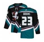 Youth Anaheim Ducks #23 Brian Gibbons Authentic Black Teal Alternate Hockey Jersey