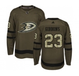 Youth Anaheim Ducks #23 Brian Gibbons Authentic Green Salute to Service Hockey Jersey