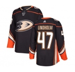 Youth Anaheim Ducks #47 Hampus Lindholm Authentic Black Home Hockey Jersey