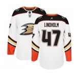 Youth Anaheim Ducks #47 Hampus Lindholm Authentic White Away Hockey Jersey