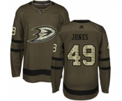 Youth Anaheim Ducks #49 Max Jones Authentic Green Salute to Service Hockey Jersey