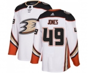 Youth Anaheim Ducks #49 Max Jones Authentic White Away Hockey Jersey