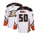 Youth Anaheim Ducks #50 Benoit-Olivier Groulx Authentic White Away Hockey Jersey