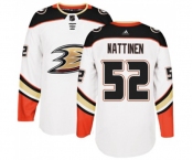 Youth Anaheim Ducks #52 Julius Nattinen Authentic White Away Hockey Jersey