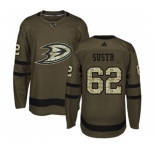 Youth Anaheim Ducks #62 Andrej Sustr Authentic Green Salute to Service Hockey Jersey