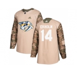 Men Adidas Nashville Predators #14 Mattias Ekholm Camo Authentic 2017 Veterans Day Stitched NHL Jersey