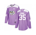 Men Adidas Nashville Predators #35 Pekka Rinne Purple Authentic Fights Cancer Stitched NHL Jersey