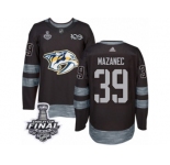 Men's Adidas Nashville Predators #39 Marek Mazanec Premier Black 1917-2017 100th Anniversary 2017 Stanley Cup Final NHL Jersey