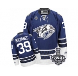 Men's Reebok Nashville Predators #39 Marek Mazanec Premier Blue Third 2017 Stanley Cup Final NHL Jersey